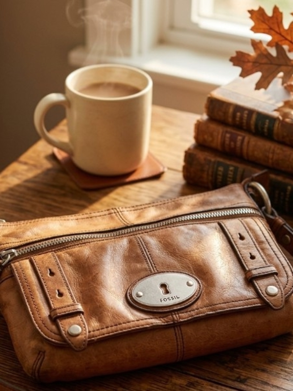 Fossil Vtg. Crossbody Iconic Keyhole Logo Plate